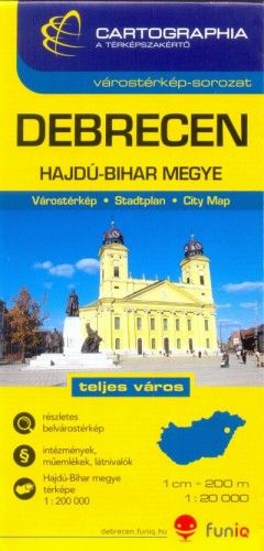 Debrecen várostérkép - Hajdú-Bihar megye térkép 1:20 000