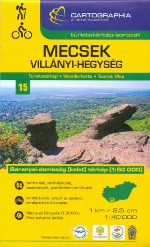 Mecsek és Villányi-hegység turistatérkép 1:40000 - Baranyai-dombság (kelet) térkép 1:60 000