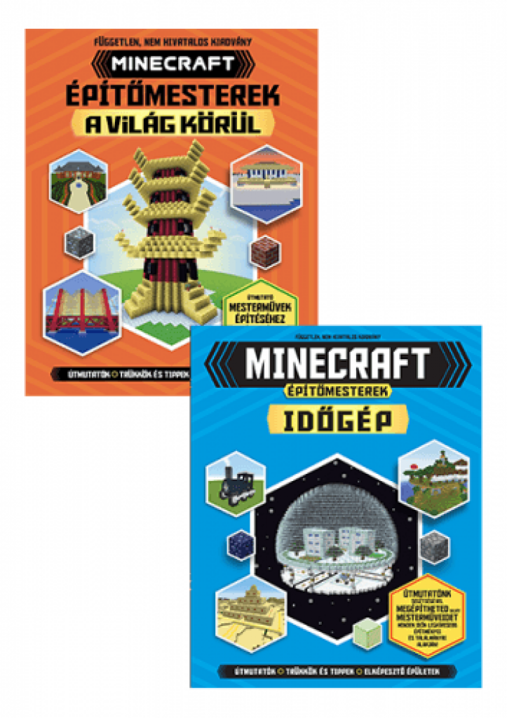 Minecraft: Építőmesterek a világ körül +  Építőmesterek-időgép - könyvcsomag